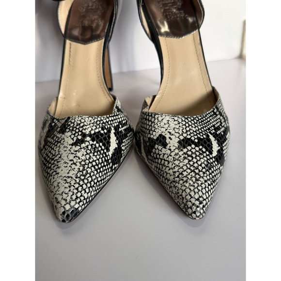 Vince Camuto Snake Print D'Orsay Pointed Toe Stiletto Pumps Ankle Strap 9.5 - Picture 3 of 11